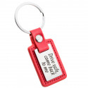 Personalised Engraved Rectangle Keyring with Leather