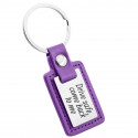 Personalised Engraved Rectangle Keyring with Leather