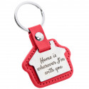 Personalised Engraved House Keyring with Leather