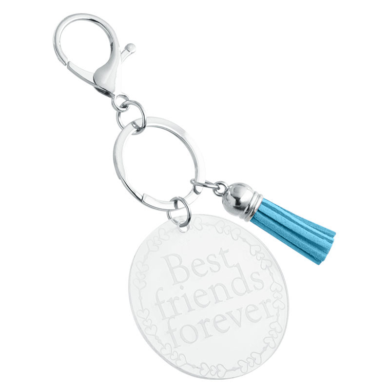 Personalised Acrylic Keyring with Tassel - Cute Design
