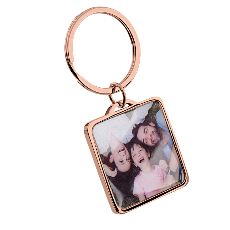 Personalised Luxury Square Keyring with Photo