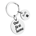 2 Circles Personalised Engraved Keyring