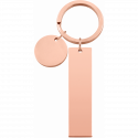 Rectangle and Circle Engraved Keyring