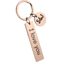 Rectangle and Circle Engraved Keyring