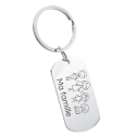 Personalised Engraved Military Tag Keyring with Family Icons