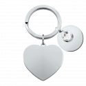 Personalised Engraved Heart with 1 Birthstone Keyring