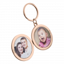 Personalise Luxury Circle Photo Locket Keyring