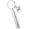 Personalised Keyring with Engraved Coordinates