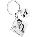 Picture-to-Drawing Square Keyring