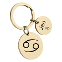 Personalised Circle Keyring with Zodiac Sign