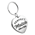 Personalised Couple’s Heart Locket Keyring - Perfect Match