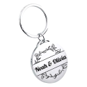 Personalised Floral Keyring with Photos and Custom Names