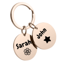 Double Circle Pet Keyring—Customize with Two Pets' Photos and Names