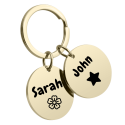 Double Circle Pet Keyring—Customize with Two Pets' Photos and Names