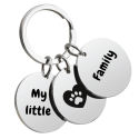 Triple Circle Pet Photo Keyring—Personalize with Three Dogs or Cats' Pictures and Names