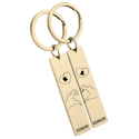 Cute Duo Lovers' Matching Keyrings—Personalised with Initials and Special Date