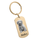 Personalised Engraved Pet Dog Tag Keyring with Your Dog or Cat's Photo and Name