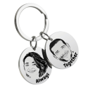 Double Circle Couples Keyring—Customise it with your Photos and Names