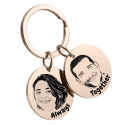 Double Circle Couples Keyring—Customise it with your Photos and Names