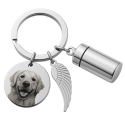 Personalised Memorial Photo Keyring with Ashes Holder – Custom Engraved Keepsake